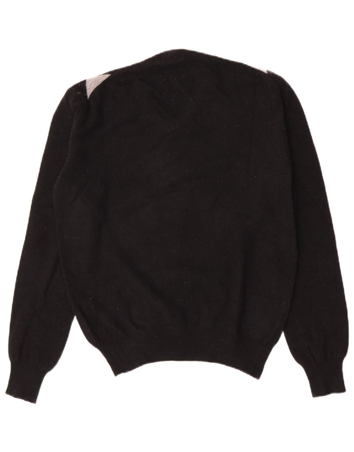 Maglione Kappa da uomo con scollo a V medio nero a rombi/diamante