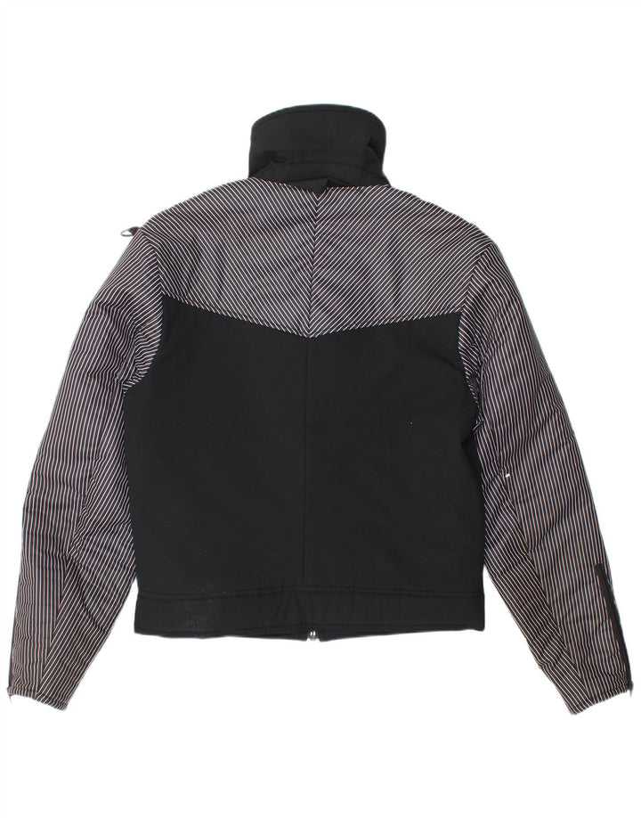 Giacca imbottita da uomo vintage UK 36 piccola in poliammide color block nero