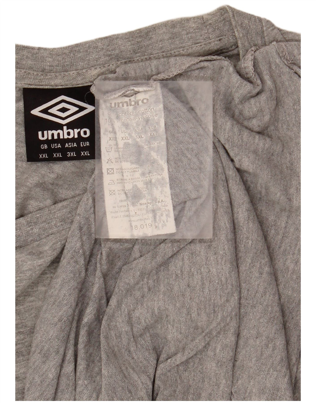T-shirt da uomo UMBRO Top 2XL cotone grigio