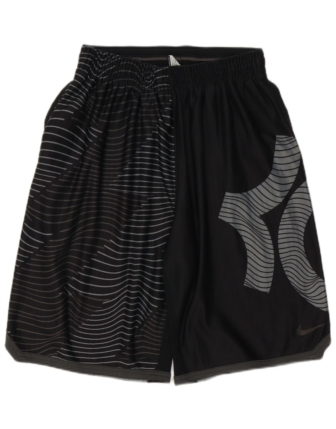 Pantaloncini sportivi NIKE Dri Fit da uomo, grandi, in poliestere geometrico nero
