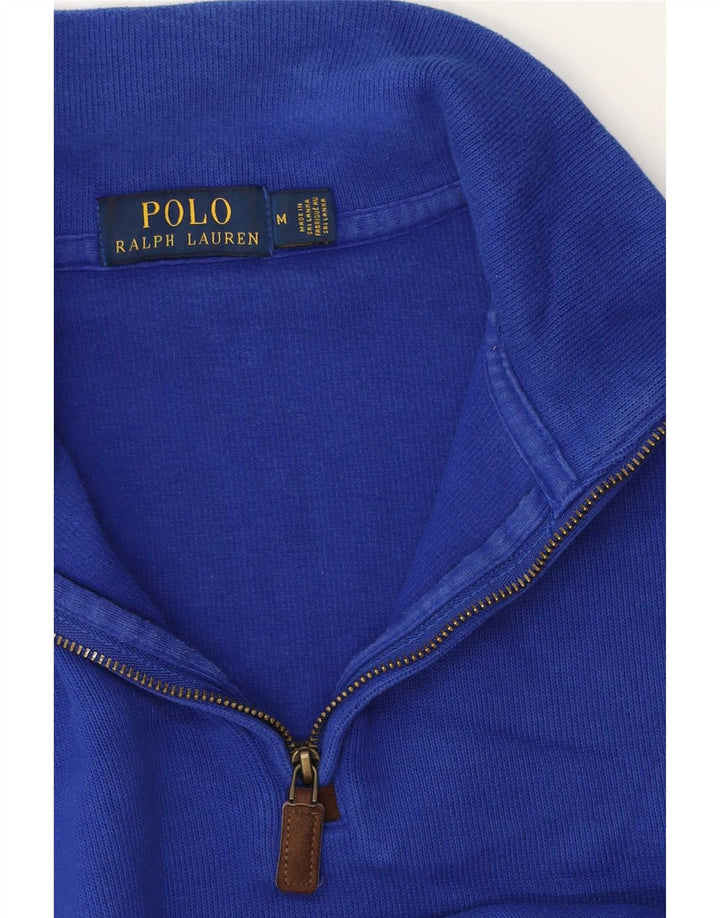 Polo Ralph Lauren Maglione da uomo con zip e collo blu medio