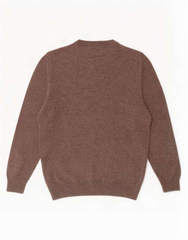 Maglione maglione girocollo da uomo Magee in cashmere screziato marrone medio