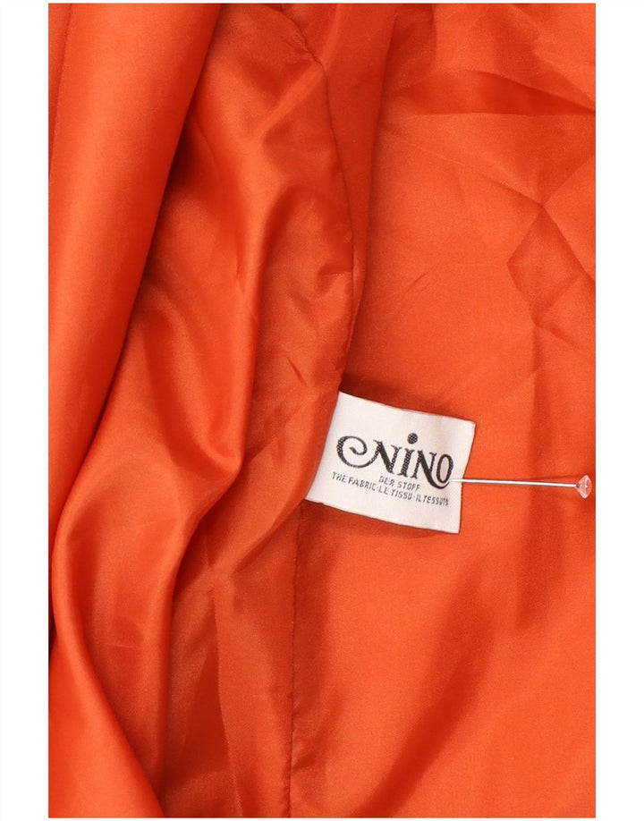 Giacca blazer doppiopetto da donna NINO UK 16 grande poliestere arancione