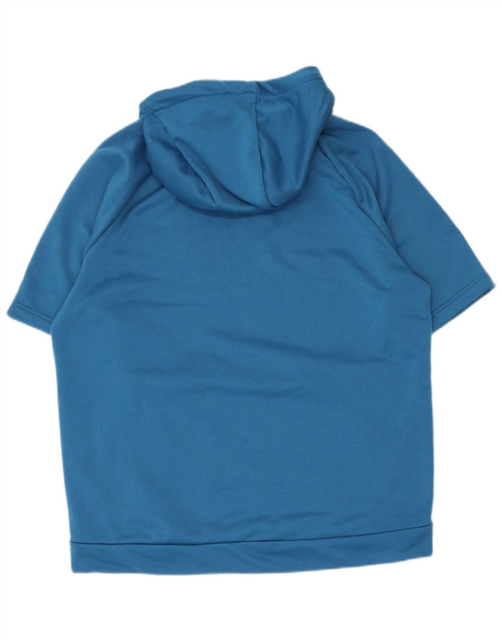 Felpa con cappuccio a maniche corte Nike Dri Fit da uomo, grande, in poliestere blu