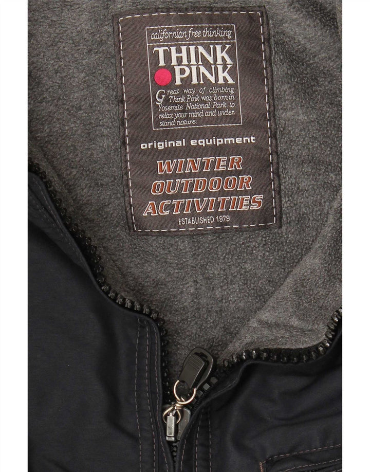 Giacca a vento bomber da uomo Think Pink UK 42 XL Blu navy