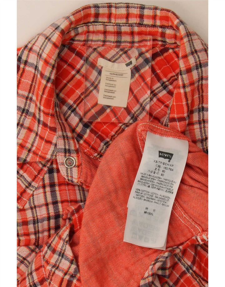 Camicia in flanella da donna Levi's UK 6 XS cotone a quadri rossi