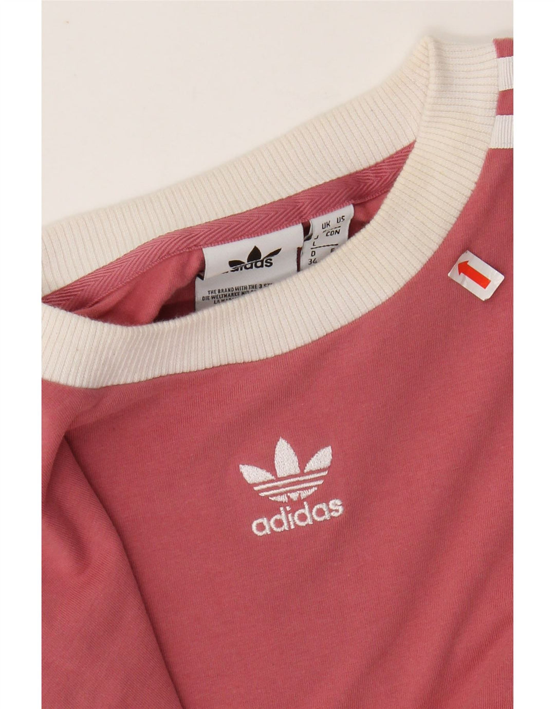 Top ADIDAS da donna a manica lunga UK 8 piccolo cotone rosa