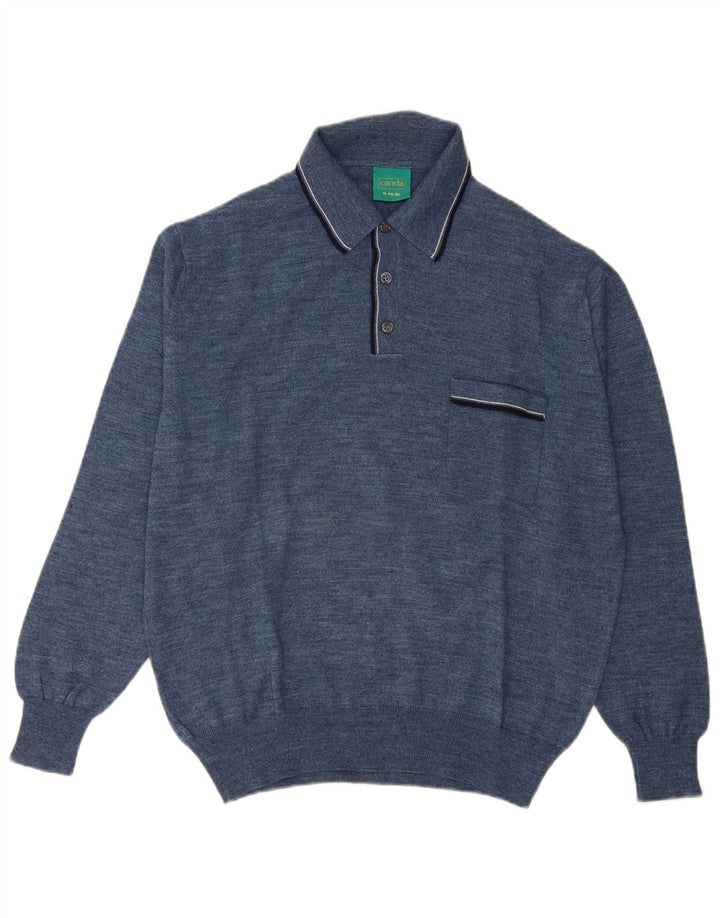 Maglione Canda da uomo con collo alto IT 48/50 Lana vergine blu medio