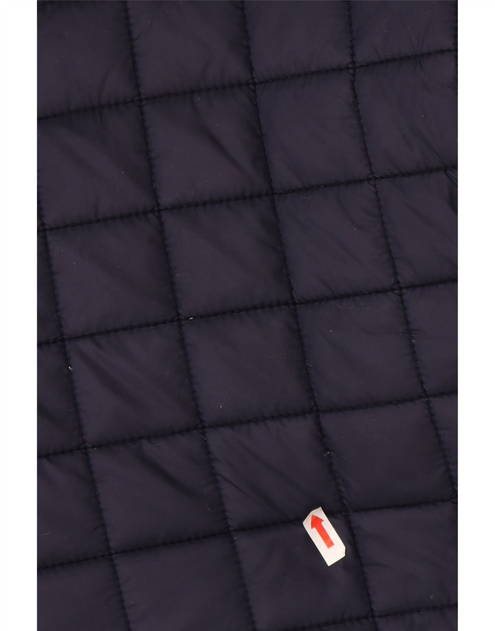 Giacca imbottita con cappuccio da donna Superdry UK 14 grande nylon blu navy