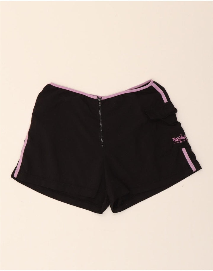 MOSSIMO Womens Graphic Sport Shorts UK 10 Small  Black Vintage Mossimo and Second-Hand Mossimo from Messina Hembry 