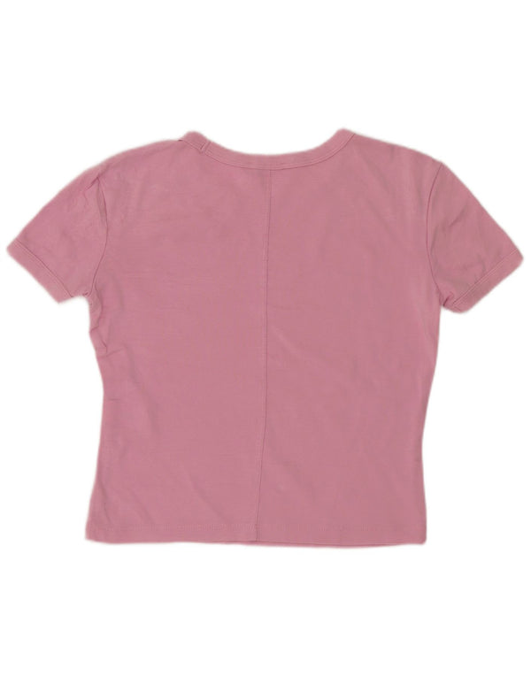 T-shirt corta da donna Zara UK 10 piccola in cotone rosa