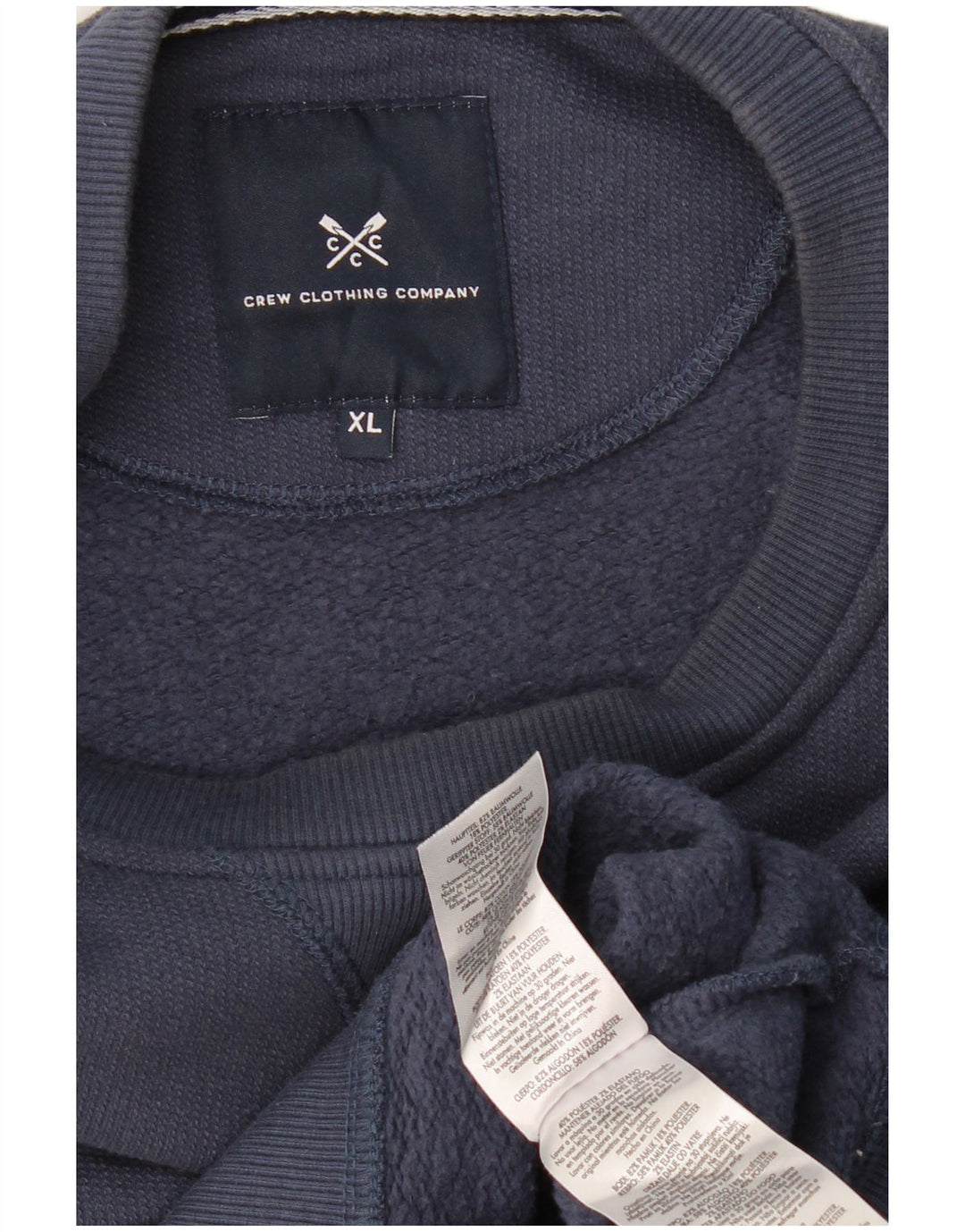 CREW CLOTHING Felpa da uomo Maglione XL Blu navy in cotone