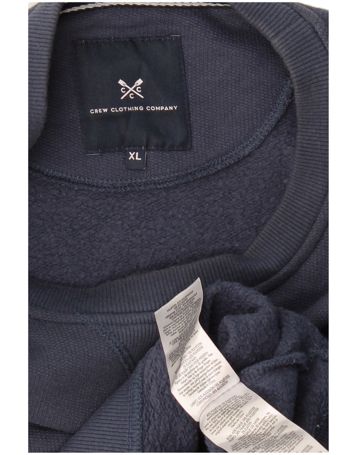 CREW CLOTHING Felpa da uomo Maglione XL Blu navy in cotone