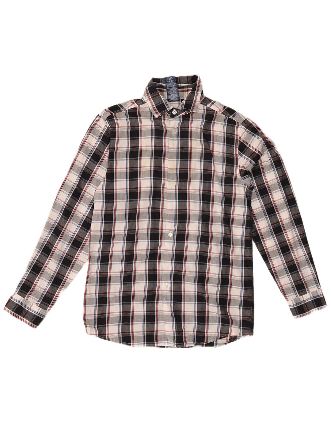 Camicia in flanella da ragazzo IZOD 14-15 anni in cotone a quadri neri grandi