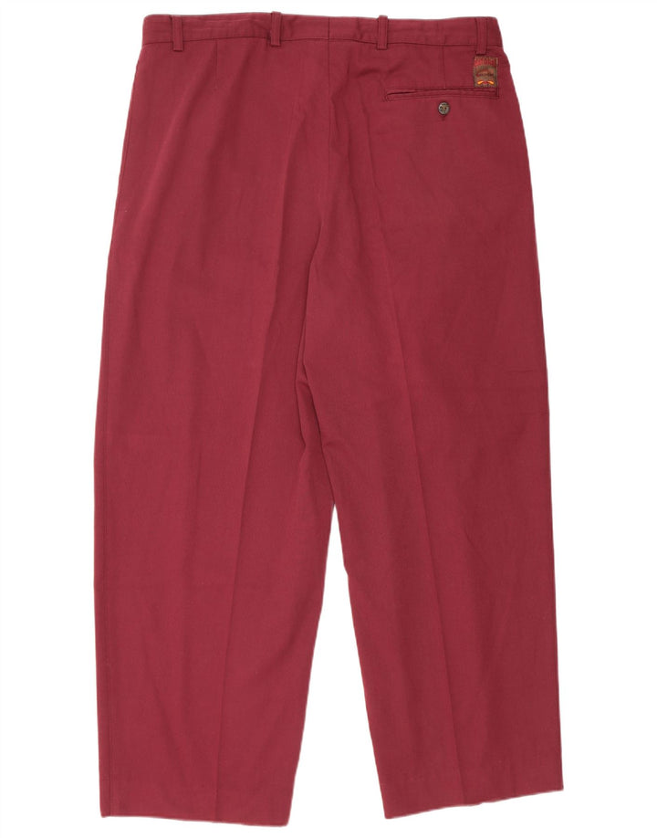 Pantaloni da abito vintage da uomo con pedge IT 54 2XL W36 L29 Poliestere bordeaux