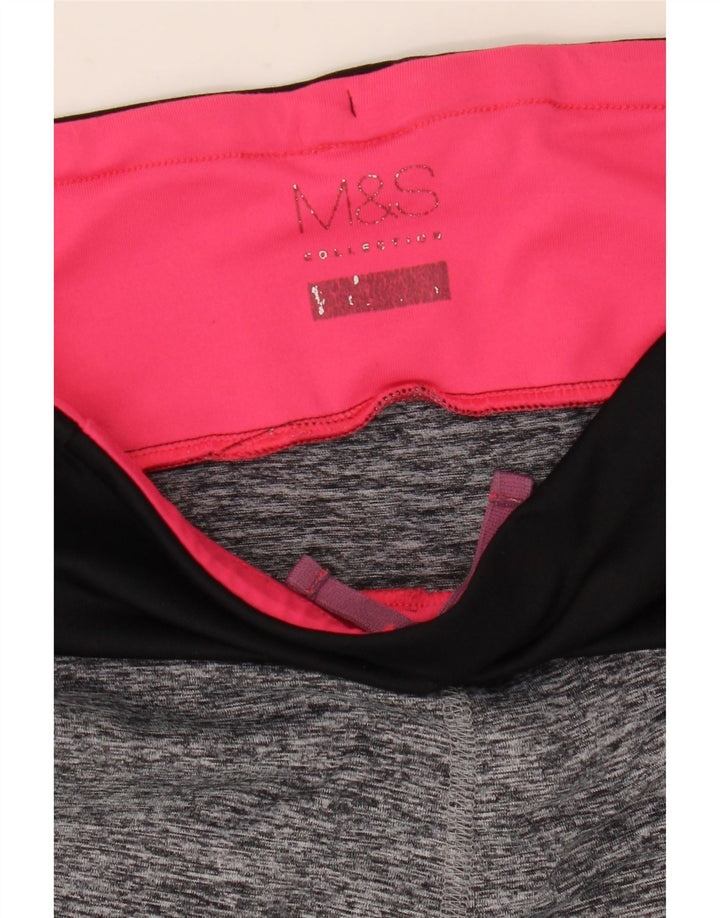 MARKS & SPENCER Leggings Capri da donna UK 10 Small Grey Colourblock