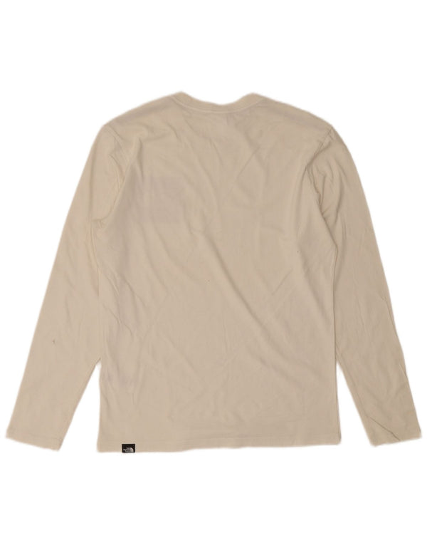 The North Face Maglia da uomo a manica lunga piccola in cotone bianco