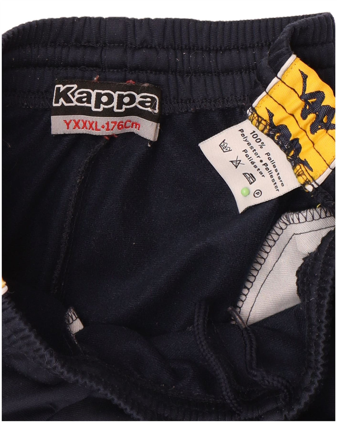 KAPPA Boys Graphic Tracksuit Trousers 15-16 Years 3XL Navy Blue Polyester