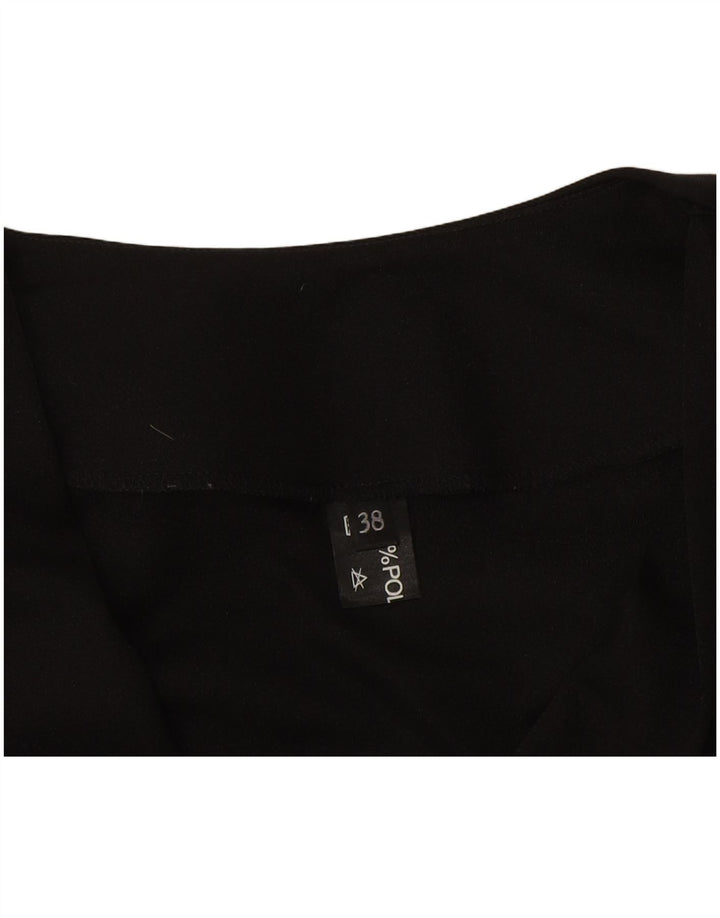 Top camicetta a maniche lunghe da donna vintage IT 38 XS poliestere nero