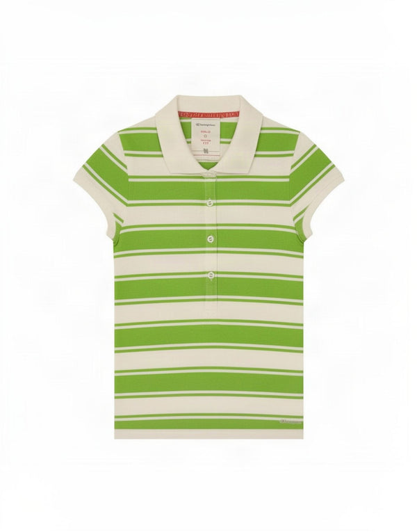 Polo corta da donna Champion Heritage Fit UK 12 verde medio a righe
