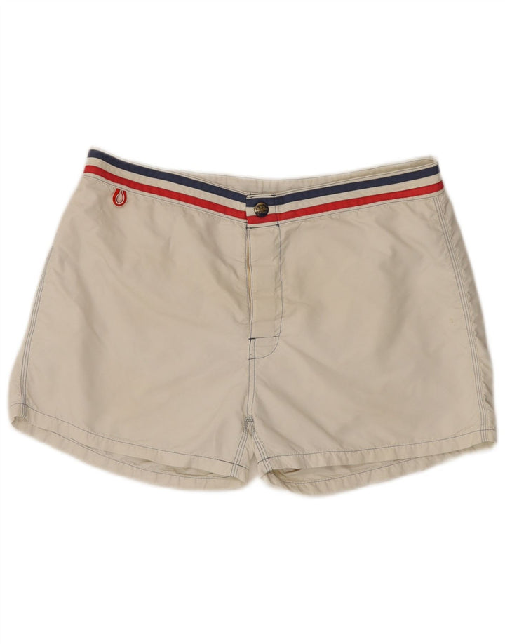 Pantaloncini da bagno da uomo Sundek nylon medio bianco sporco