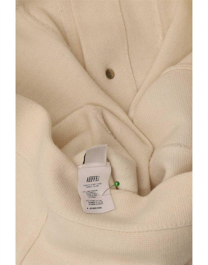 Maglione cardigan da donna Moschino UK 8 Small Off White Wool