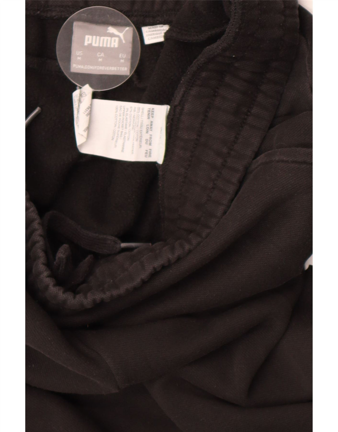 Pantaloni da tuta da uomo Puma in cotone nero medio