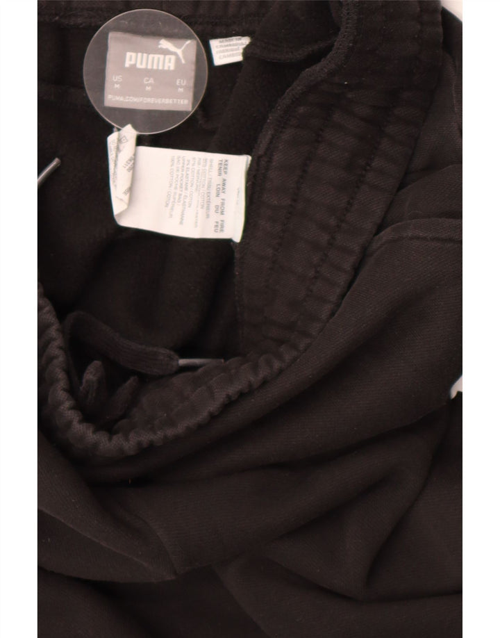 Pantaloni da tuta da uomo Puma in cotone nero medio