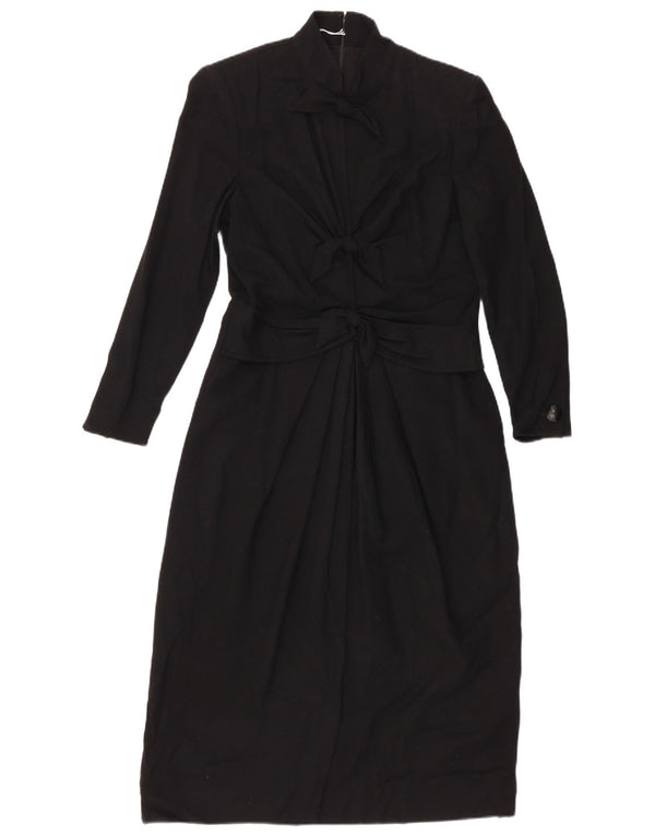 Abito lungo da donna a maniche lunghe Emanuel Ungaro UK 12 medio nero