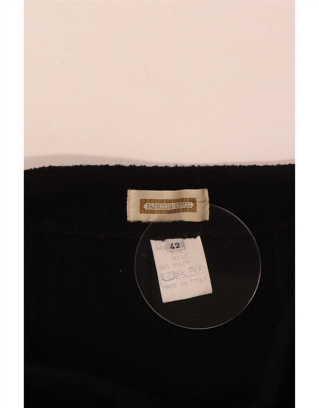 Gonna a portafoglio da donna Fabrizio Lenzi IT 42 media W26 lana nera