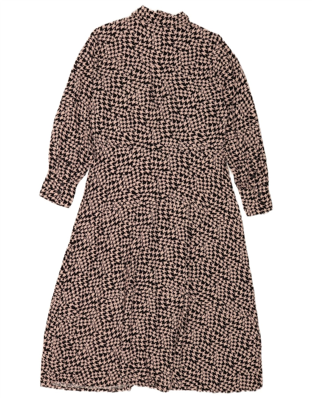 Abito camicia da donna Marks & Spencer UK 14 grande pied de poule nero
