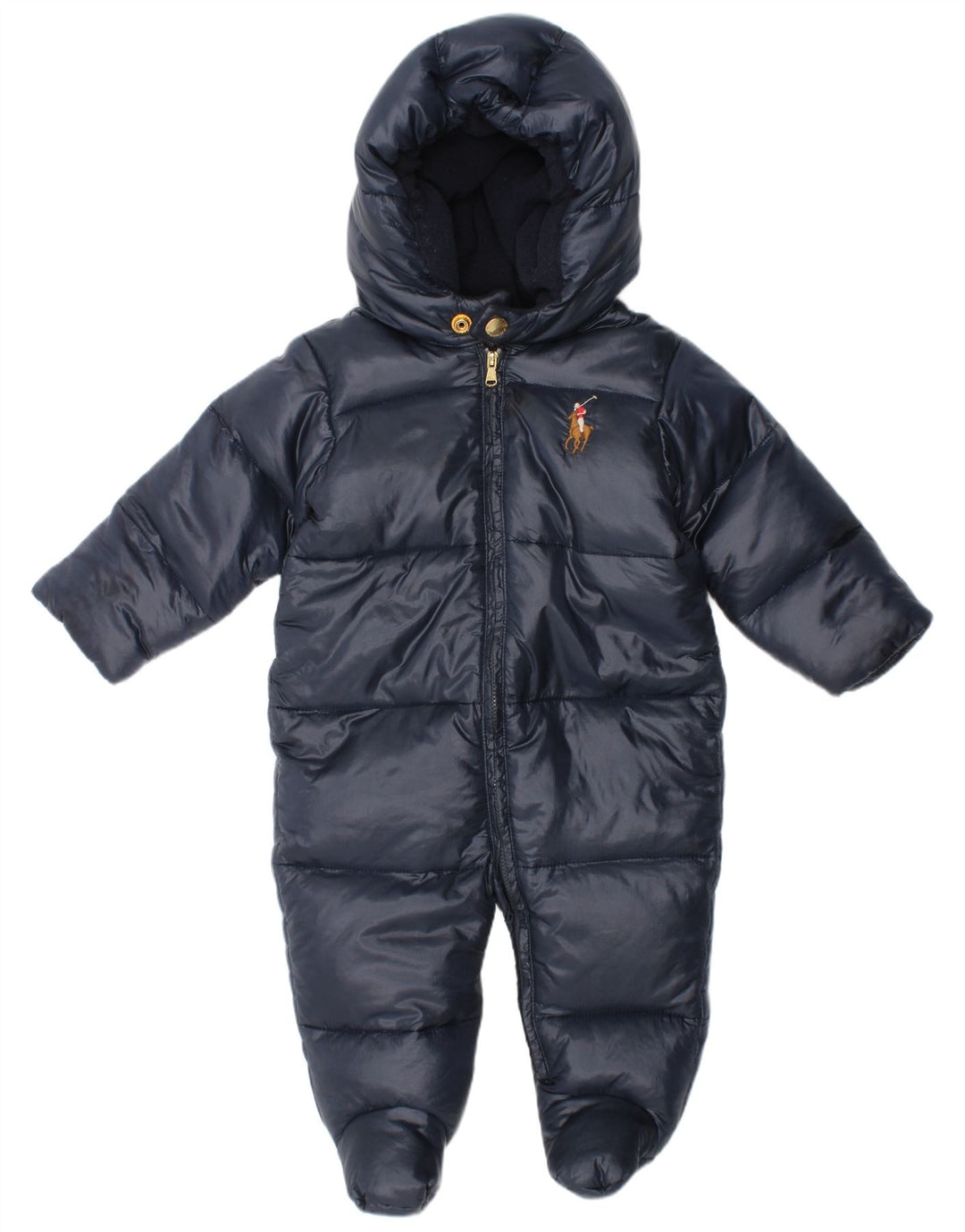 Tuta imbottita con cappuccio da neonato Ralph Lauren 3-6 mesi blu navy invernale