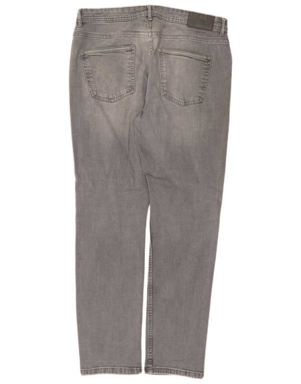 Jeans slim da uomo Denim & Co W34 L30 cotone grigio