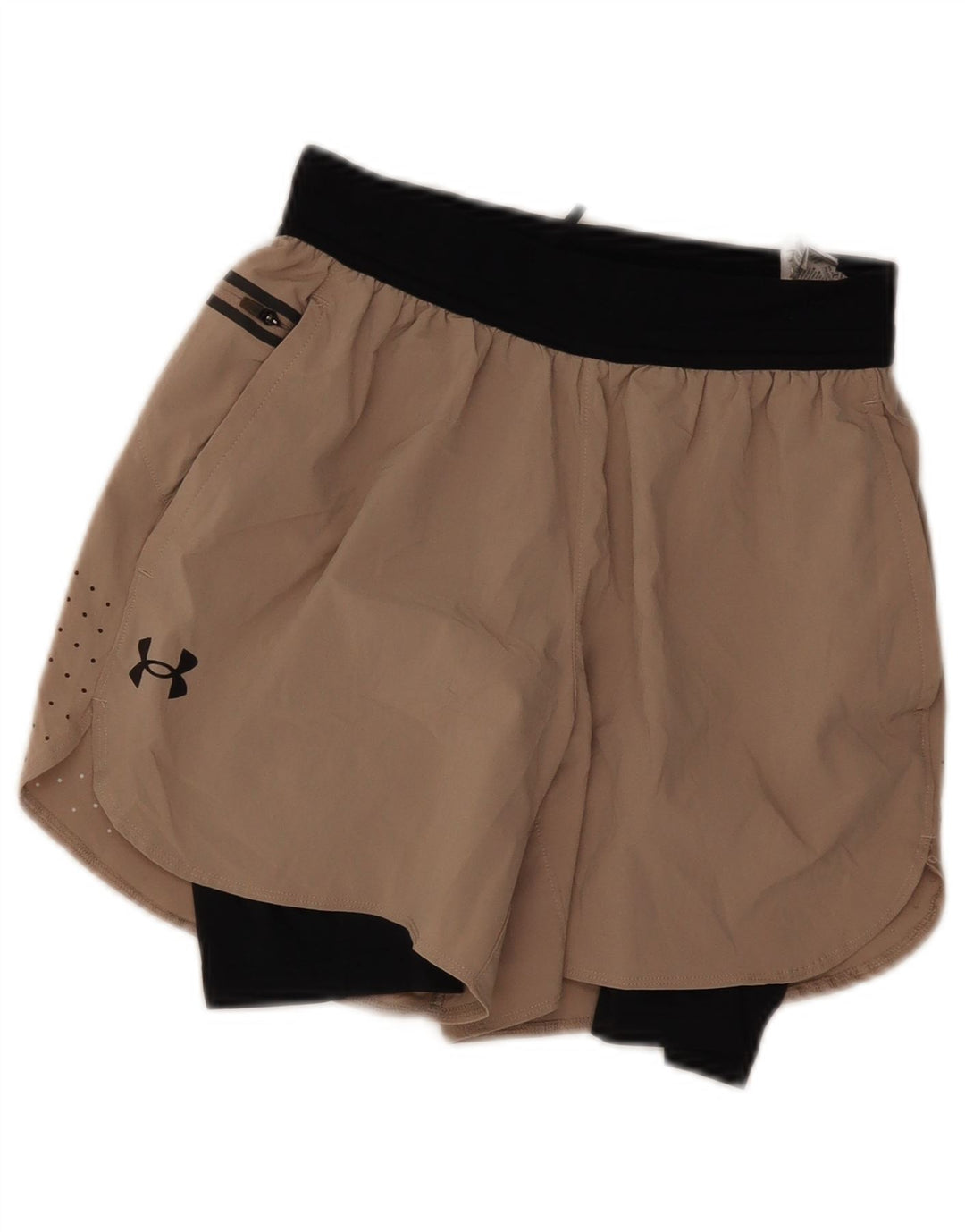 Pantaloncini sportivi Nike da donna UK 8 Small Beige Colourblock in poliestere