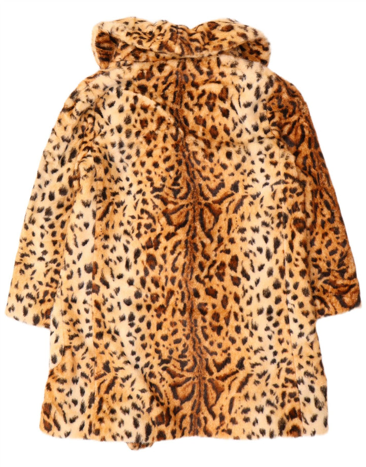 Topshop Cappotto doppiopetto da donna UK 12 Stampa animalier marrone medio