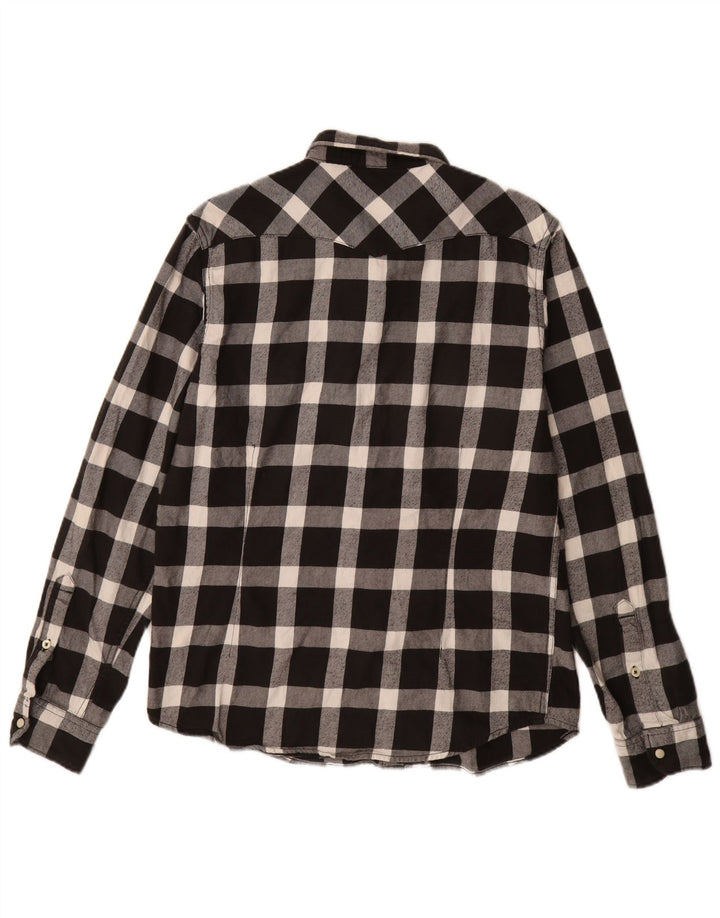 Camicia LEE da uomo slim fit in flanella, cotone medio a quadri nero