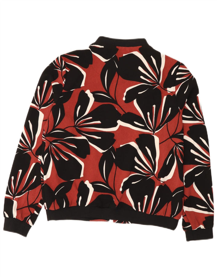 Giubbotto bomber da donna Marks & Spencer UK 12 poliestere floreale nero medio