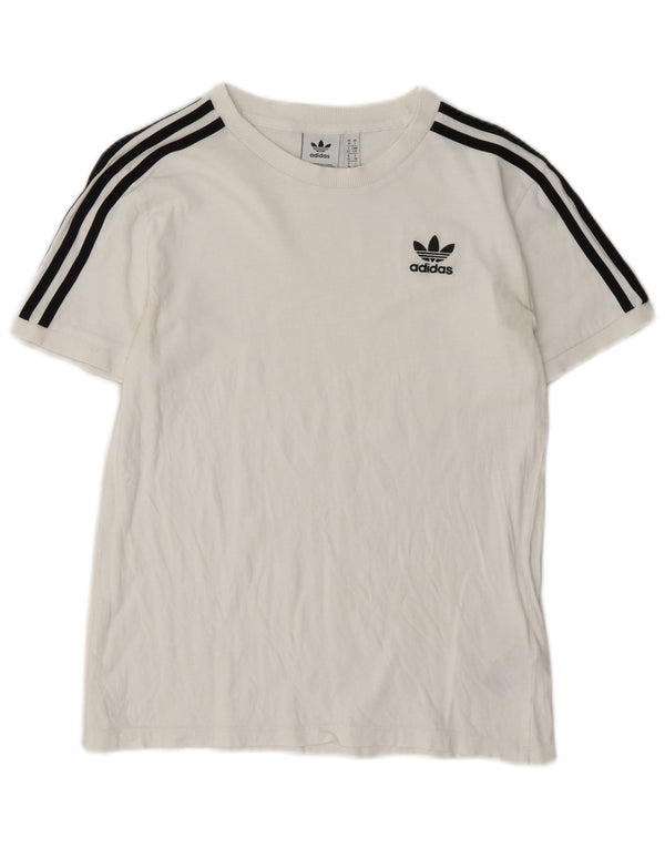 T-shirt grafica da donna Adidas Top UK 10 piccola in cotone bianco