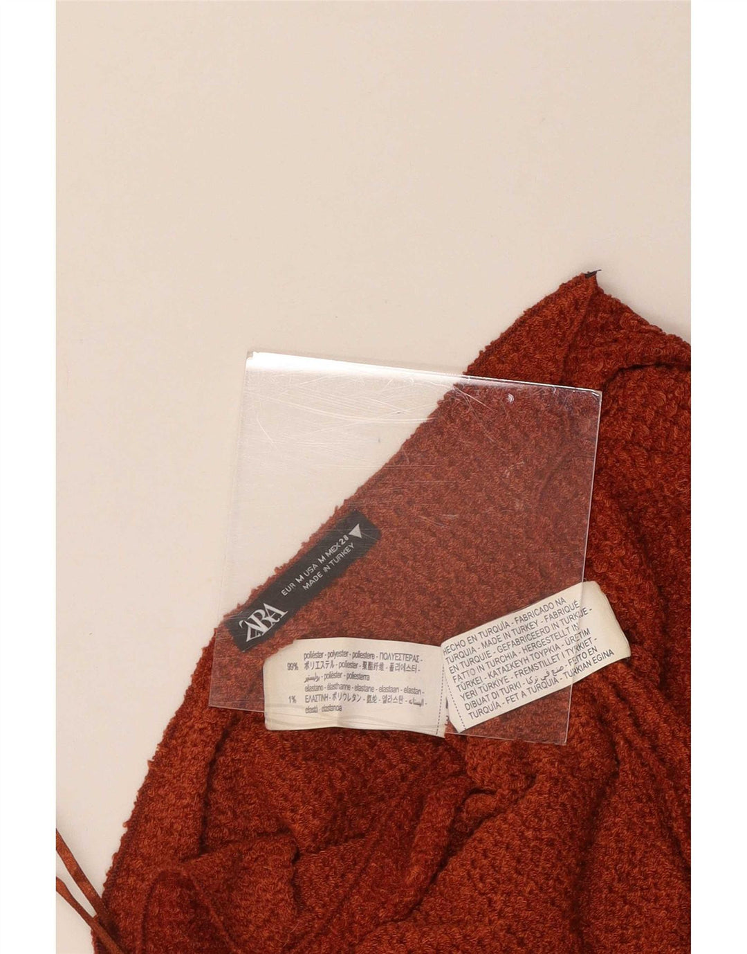 Zara vestito maxi aderente da donna con cut-out in poliestere marrone medio