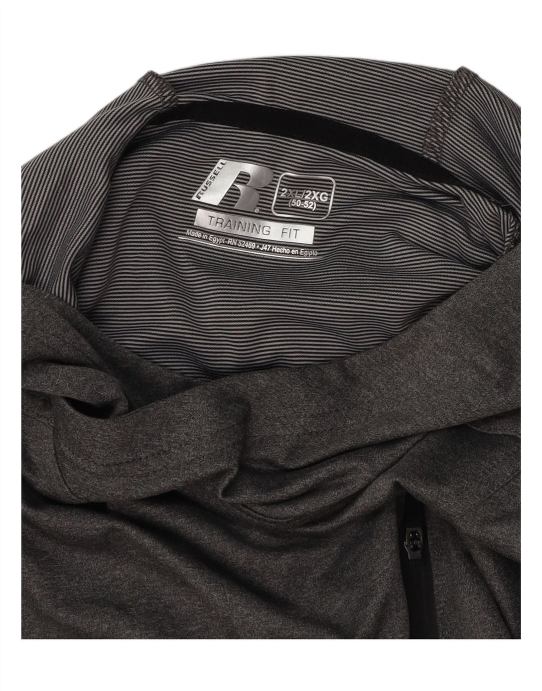 RUSSELL ATHLETIC Top da tuta pullover con cappuccio da uomo UK 50/52 2XL Grigio