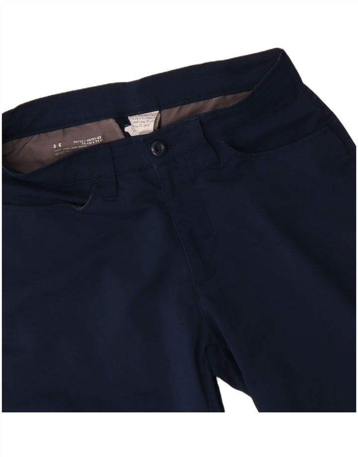 Pantaloni casual dritti da uomo Under Armour W30 L25 poliestere blu navy