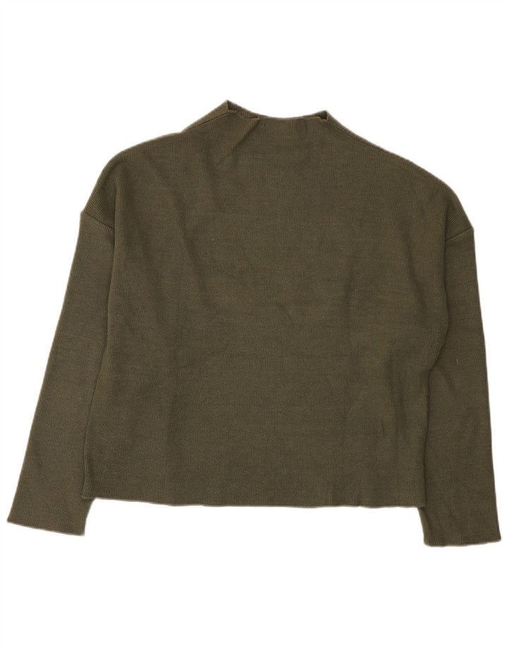 Maglione maglione oversize con collo dolcevita da donna Zara UK 10 piccolo kaki