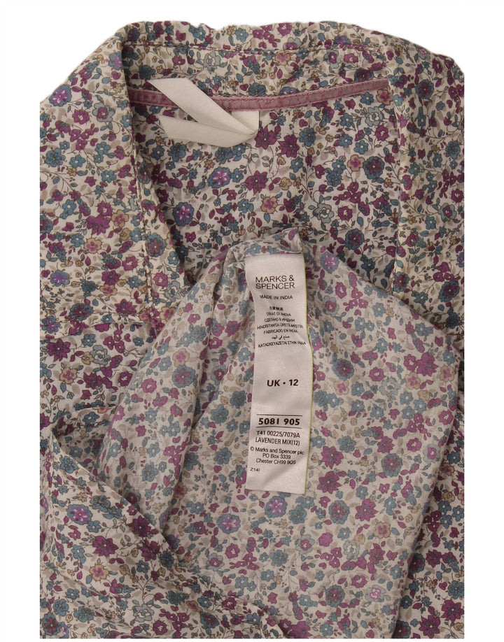 Camicia da donna Marks & Spencer UK 12 Cotone floreale multicolore medio