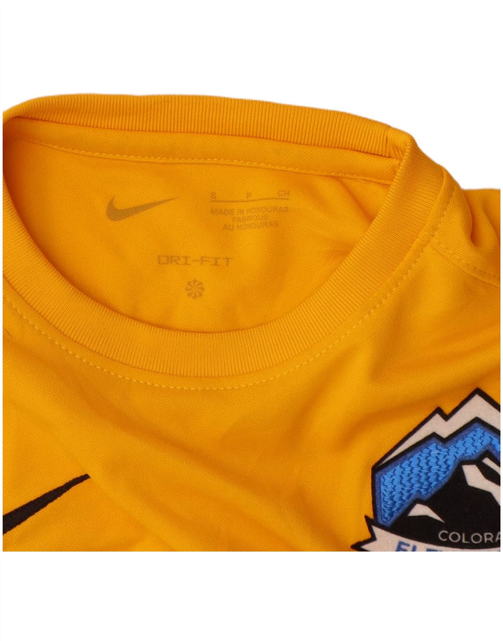 T-shirt grafica Nike da bambino Dri Fit Graphic 8-9 anni piccola in poliestere giallo