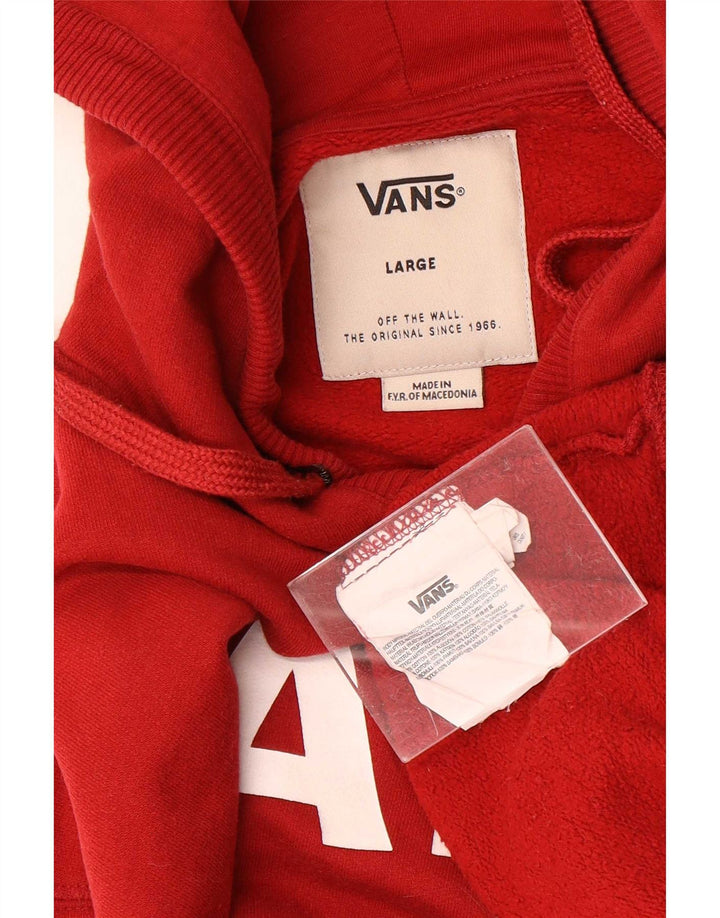 Felpa con cappuccio grafica da uomo Vans Large in cotone rosso