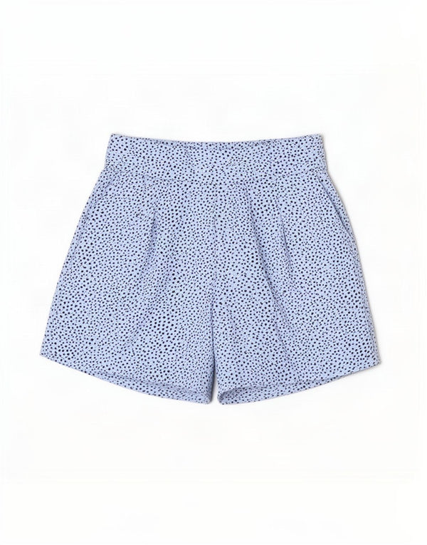 Pantaloncini a vita alta da donna Marks & Spencer UK 12 medi W30 blu stampa animalier