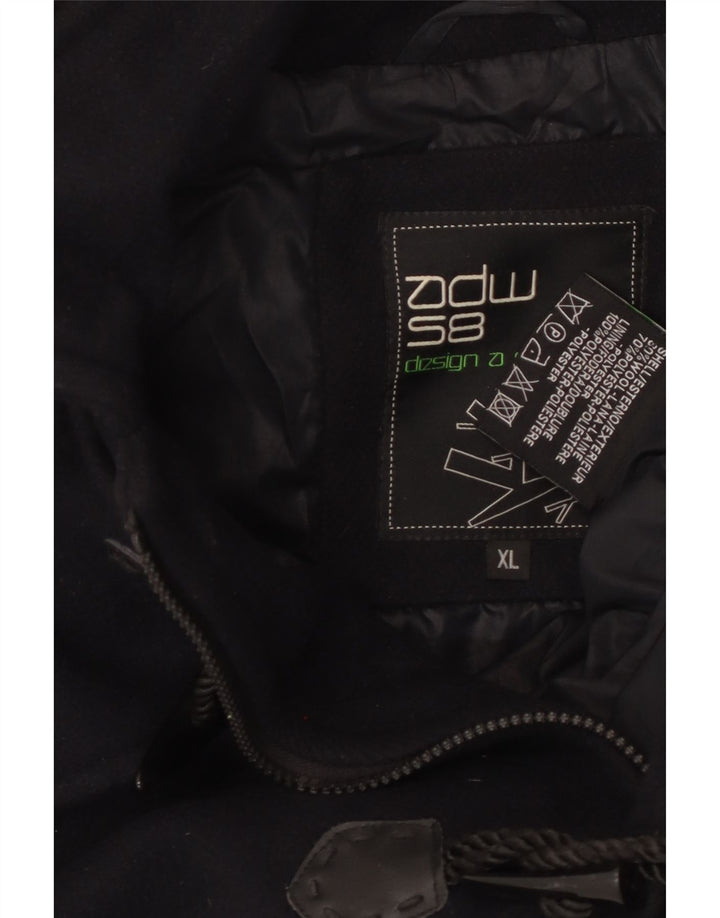 Montgomery con cappuccio da donna VINTAGE UK 18 XL Lana blu navy