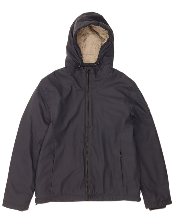 Giacca a vento con cappuccio da uomo Liu Jo UK 40 Large in poliestere blu navy