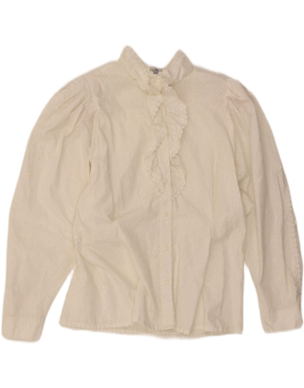 Camicia da donna Yessica con volant sul davanti EU 46 XL Poliestere bianco