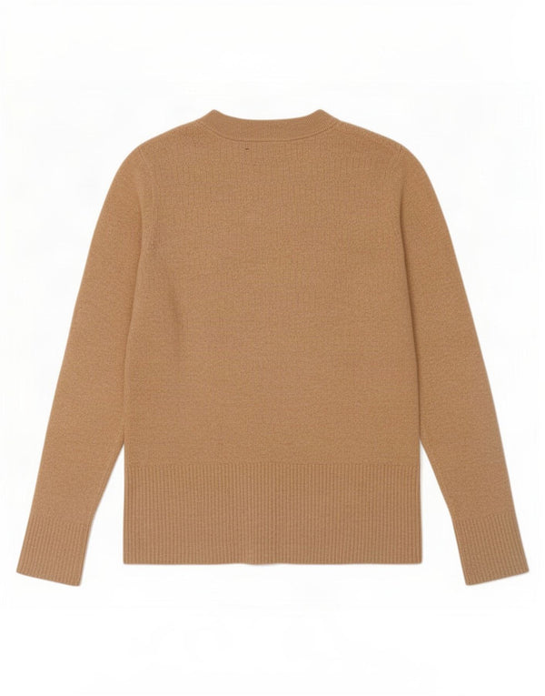 Maglione maglione girocollo da donna Marks & Spencer UK 12 Viscosa beige medio